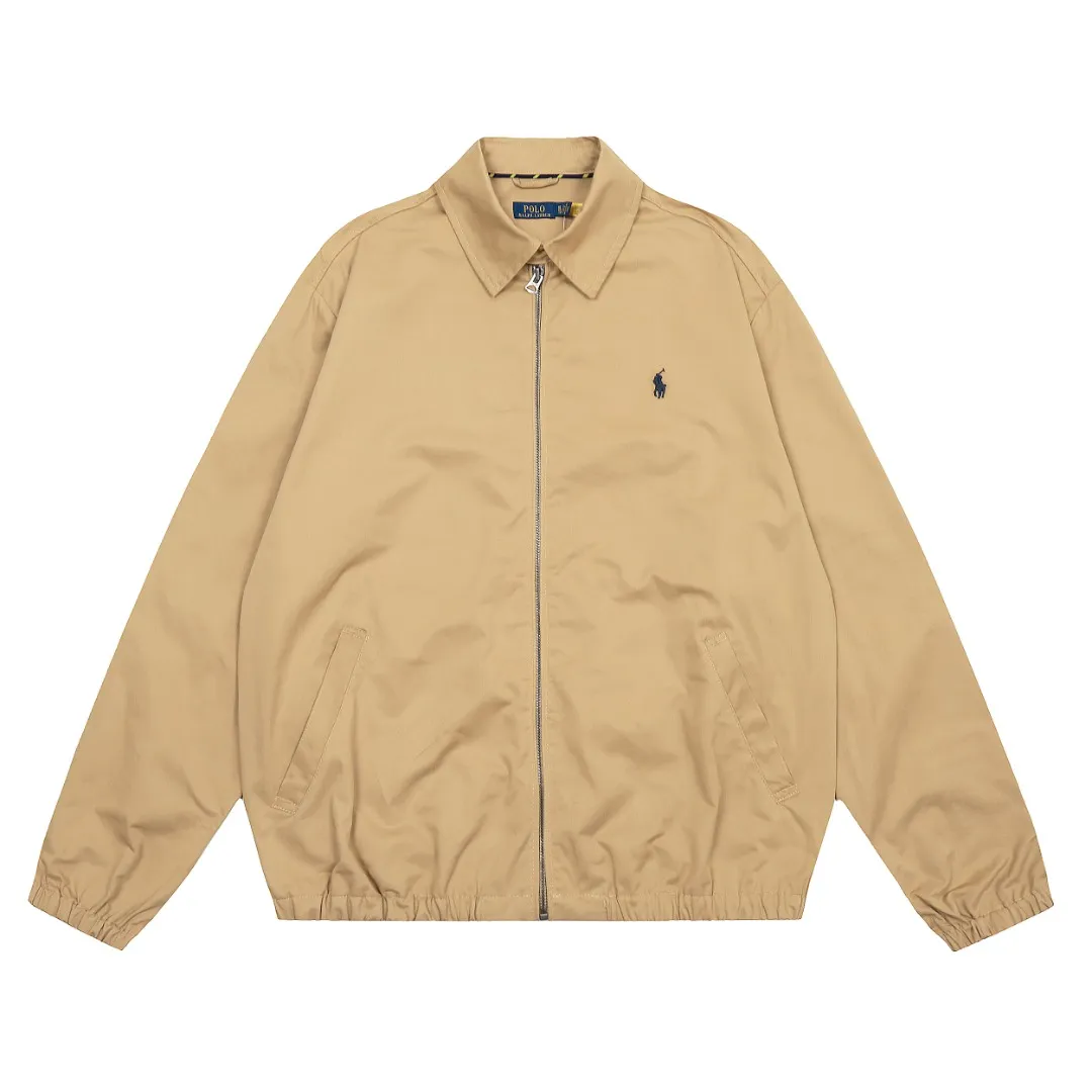 🅿️290 "Top quality" Style number: 8098# [Ralph Lauren retro couple style old cadre zipper jacket] ✅Ralph Lauren Ralph Lauren simple basic men's and women's same style retro jacket ✅Pure cotton washed fabric Fabric texture version YYDS~ ✅Fashionable casual business work style Veteran cadre Harrington classic basic jacket ✅Simple and easy to wear upper body ootd must-have versatile style Size: S-XL Color: Khaki Navy